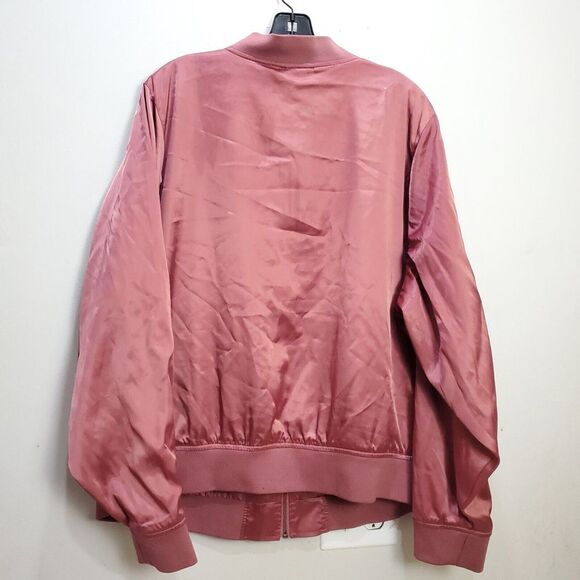 Torrid Womens Jacket Size 3 Pink Satin Bomber Floral Embroidered Full Zip Casual - Picture 2 of 16